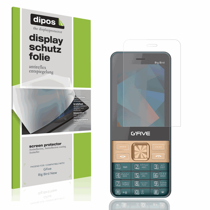 Matte Displayschutzfolie von dipos passend für GFive Big Bird New, präziser Zuschnitt und blasenfrei montiert
