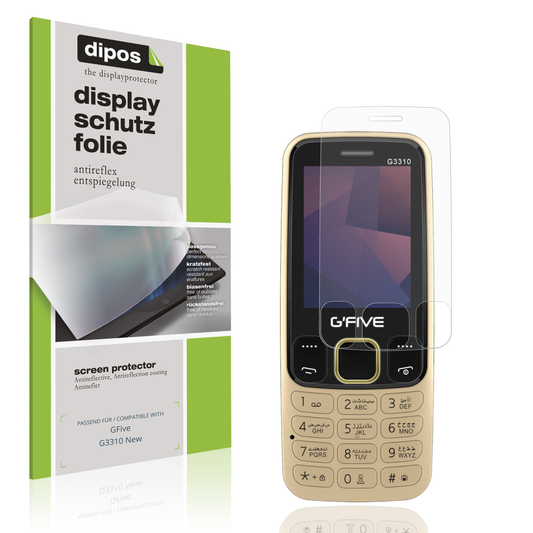 Matte Displayschutzfolie von dipos passend für GFive G3310 New, präziser Zuschnitt und blasenfrei montiert