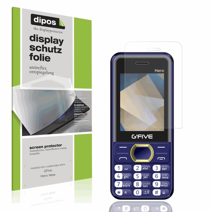 Matte Displayschutzfolie von dipos passend für GFive Hero New, präziser Zuschnitt und blasenfrei montiert
