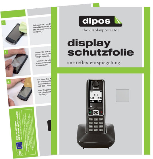 Matte Displayschutzfolie von dipos passend für Gigaset A420 / A420A, präziser Zuschnitt und blasenfrei montiert