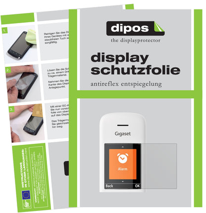 Matte Displayschutzfolie von dipos passend für Gigaset E370 / E370A, präziser Zuschnitt und blasenfrei montiert