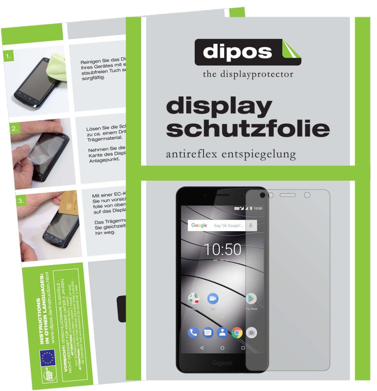 Matte Displayschutzfolie von dipos passend für Gigaset GS180, präziser Zuschnitt und blasenfrei montiert