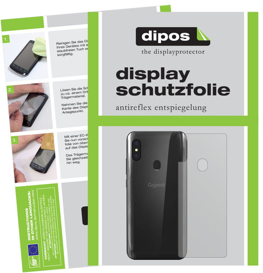 Matte Displayschutzfolie von dipos passend für Gigaset GS290 Rückseite, präziser Zuschnitt und blasenfrei montiert