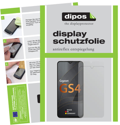 Matte Displayschutzfolie von dipos passend für Gigaset GS4, präziser Zuschnitt und blasenfrei montiert