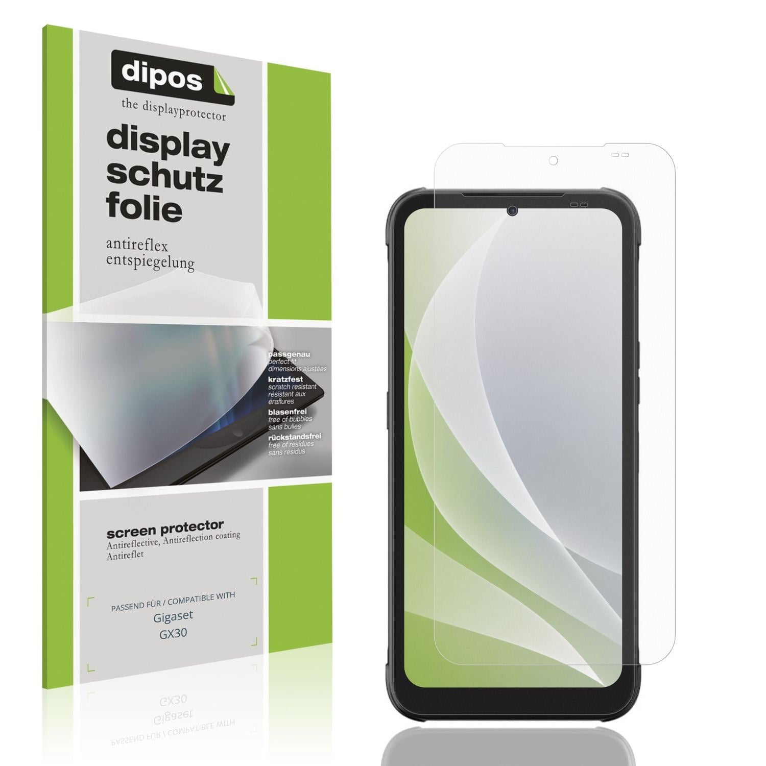 Matte Displayschutzfolie von dipos passend für Gigaset GX30, präziser Zuschnitt und blasenfrei montiert
