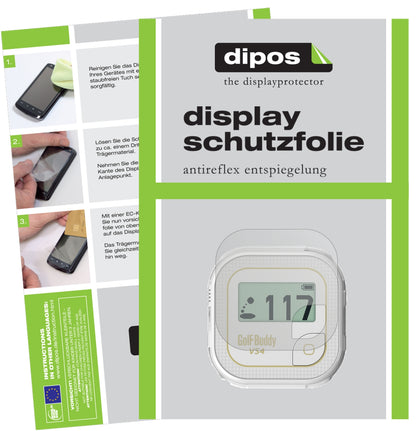 Matte Displayschutzfolie von dipos passend für Golfbuddy Voice VS4, präziser Zuschnitt und blasenfrei montiert