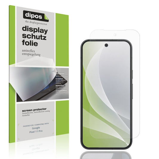 Matte Displayschutzfolie von dipos passend für Google Pixel 11 Pro, präziser Zuschnitt und blasenfrei montiert