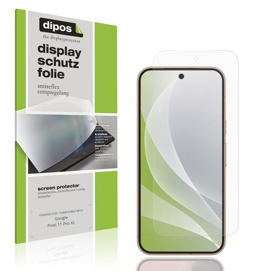 Matte Displayschutzfolie von dipos passend für Google Pixel 11 Pro XL, präziser Zuschnitt und blasenfrei montiert