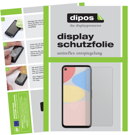 Matte Displayschutzfolie von dipos passend für Google Pixel 4a 5G, präziser Zuschnitt und blasenfrei montiert