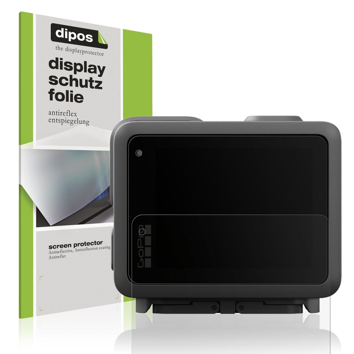 Matte Displayschutzfolie von dipos passend für GoPro Lit Hero, präziser Zuschnitt und blasenfrei montiert