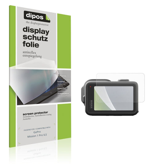 Matte Displayschutzfolie von dipos passend für GoPro Mission 1 Pro ILS, präziser Zuschnitt und blasenfrei montiert