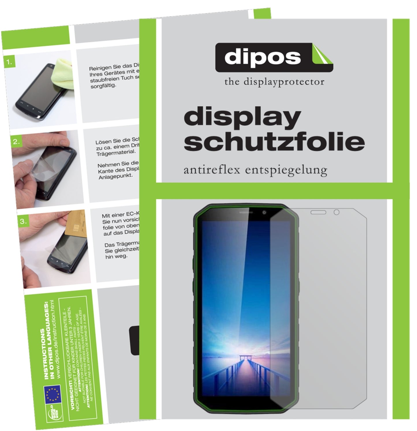 Matte Displayschutzfolie von dipos passend für Guophone XP9800, präziser Zuschnitt und blasenfrei montiert