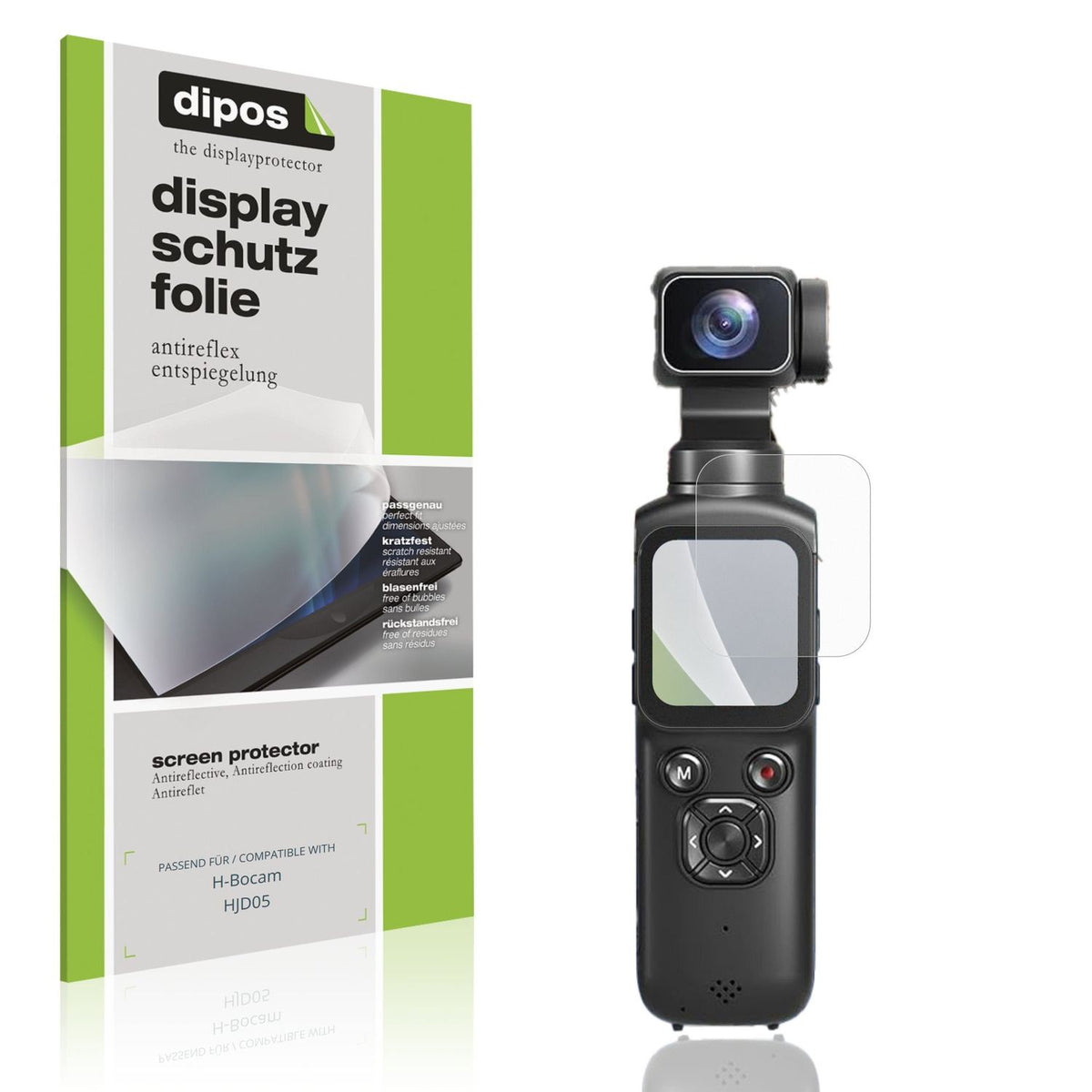 Matte Displayschutzfolie von dipos passend für H-Bocam HJD05, präziser Zuschnitt und blasenfrei montiert