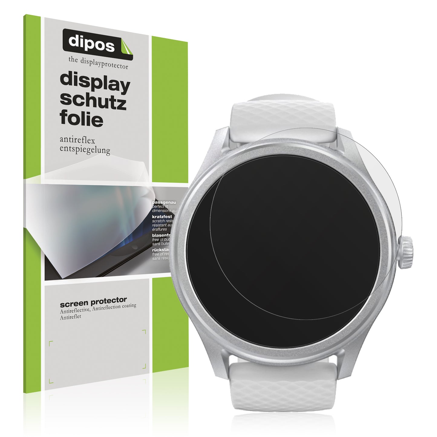 Matte Displayschutzfolie von dipos passend für Hama 5010 Smartwatch, präziser Zuschnitt und blasenfrei montiert