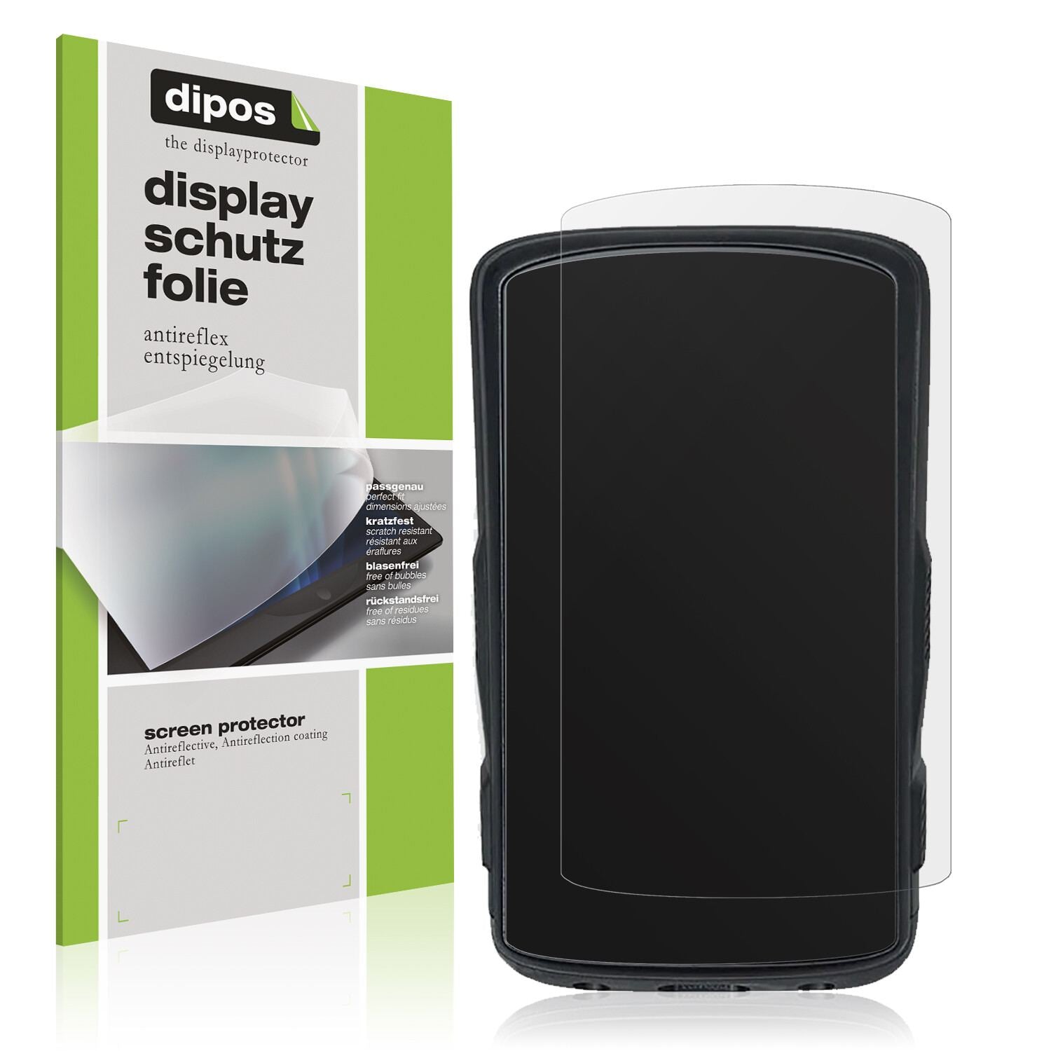 Matte Displayschutzfolie von dipos passend für Hammerhead Karoo 2, präziser Zuschnitt und blasenfrei montiert