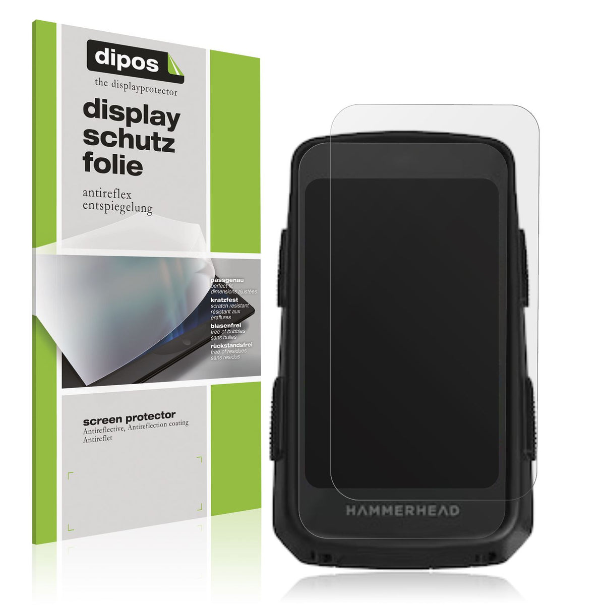 Matte Displayschutzfolie von dipos passend für Hammerhead Karoo 3, präziser Zuschnitt und blasenfrei montiert