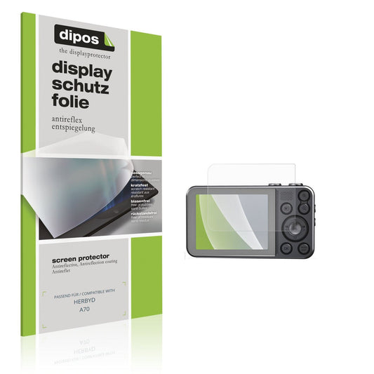 Matte Displayschutzfolie von dipos passend für HERBYD A70, präziser Zuschnitt und blasenfrei montiert