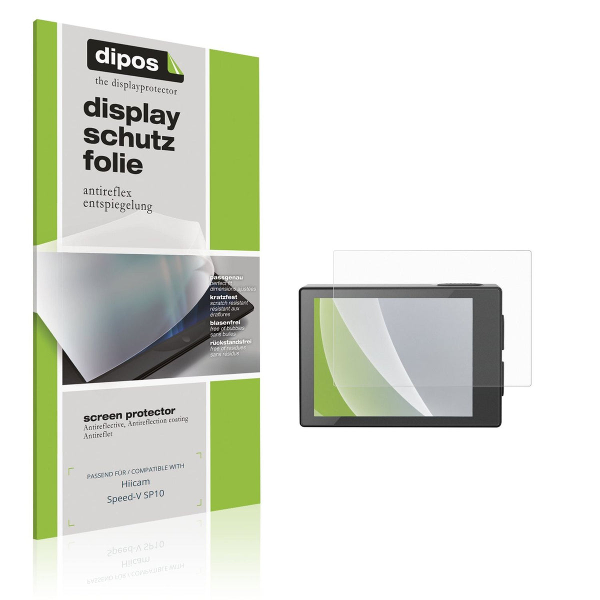 Matte Displayschutzfolie von dipos passend für Hiicam Speed-V SP10, präziser Zuschnitt und blasenfrei montiert