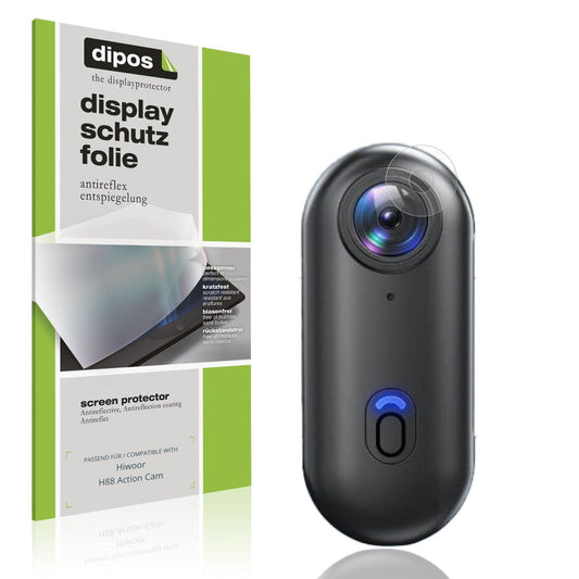 Matte Displayschutzfolie von dipos passend für Hiwoor H88 Action Cam, präziser Zuschnitt und blasenfrei montiert