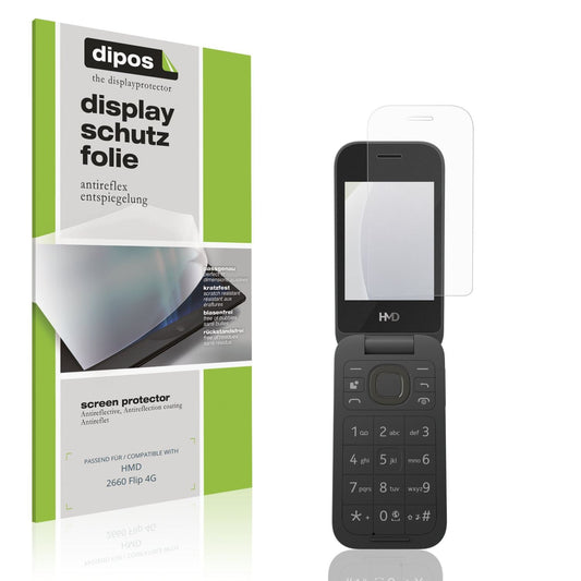 Matte Displayschutzfolie von dipos passend für HMD 2660 Flip 4G, präziser Zuschnitt und blasenfrei montiert