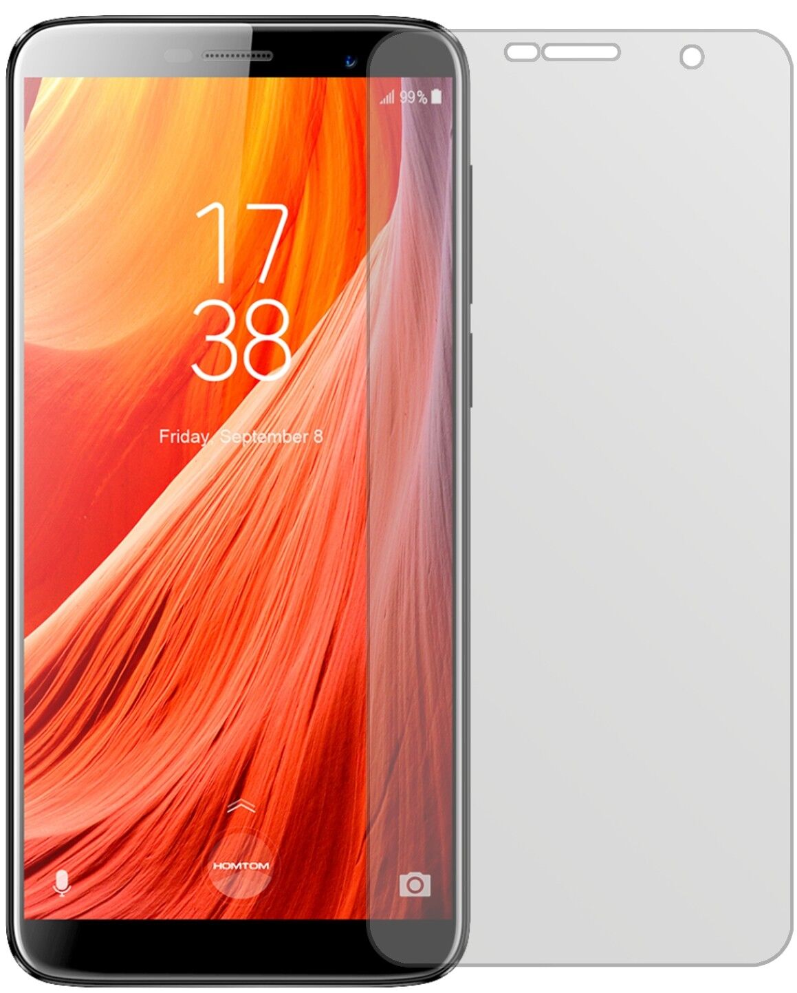 Matte Displayschutzfolie von dipos passend für HOMTOM S7, präziser Zuschnitt und blasenfrei montiert