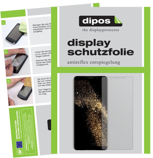 Matte Displayschutzfolie von dipos passend für HOMTOM S8, präziser Zuschnitt und blasenfrei montiert