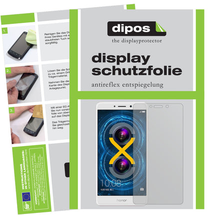 Matte Displayschutzfolie von dipos passend für Honor 6X, präziser Zuschnitt und blasenfrei montiert
