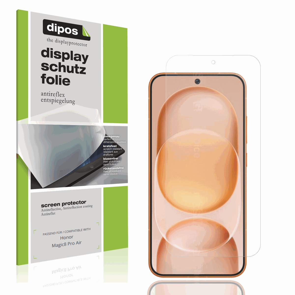 Matte Displayschutzfolie von dipos passend f�r Honor Magic8 Pro Air, pr�ziser Zuschnitt und blasenfrei montiert