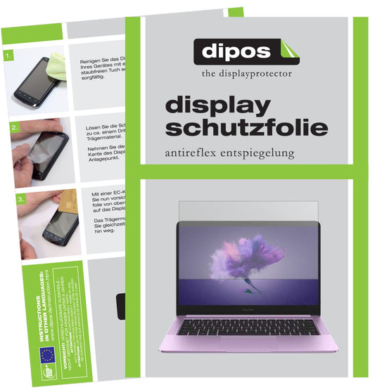 Matte Displayschutzfolie von dipos passend für Honor MagicBook 14 Zoll, präziser Zuschnitt und blasenfrei montiert