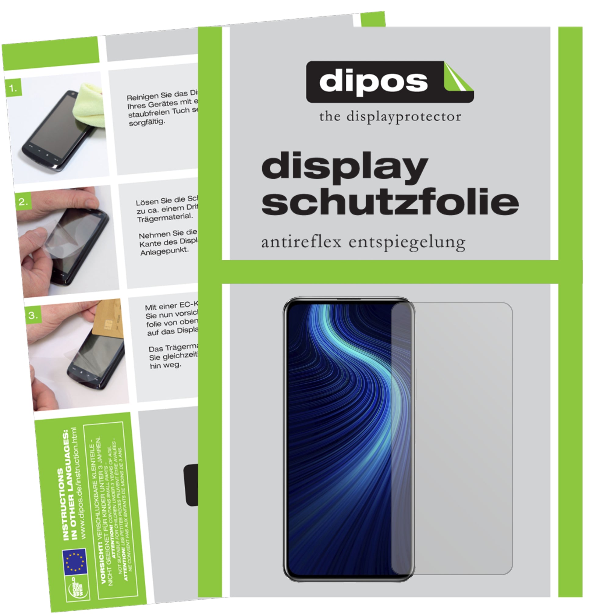 Matte Displayschutzfolie von dipos passend für Honor X10 5G, präziser Zuschnitt und blasenfrei montiert