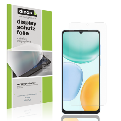 Matte Displayschutzfolie von dipos passend für Honor X5d Plus, präziser Zuschnitt und blasenfrei montiert