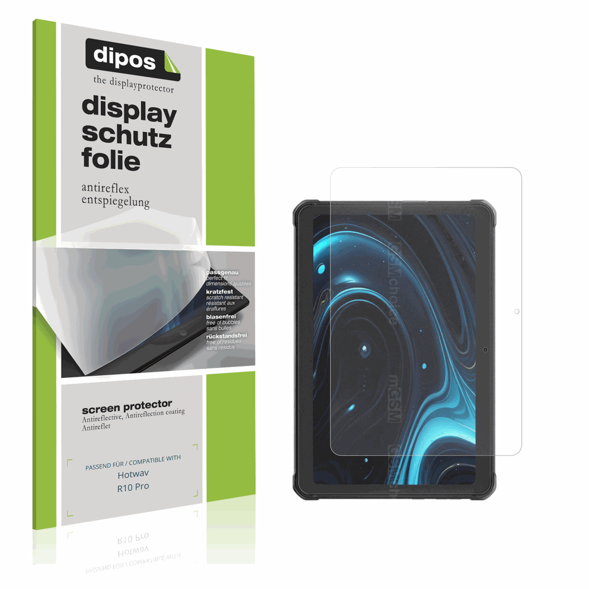 Matte Displayschutzfolie von dipos passend für Hotwav R10 Pro, präziser Zuschnitt und blasenfrei montiert