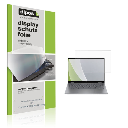 Matte Displayschutzfolie von dipos passend für HP OmniBook X Flip 14-fk0773ng, präziser Zuschnitt und blasenfrei montiert