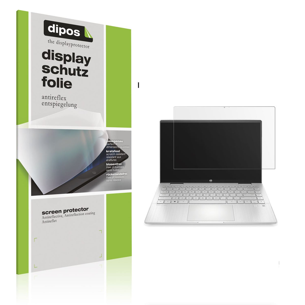Matte Displayschutzfolie von dipos passend für HP Pavilion x360 2-in-1 14-ek1672nd, präziser Zuschnitt und blasenfrei montiert