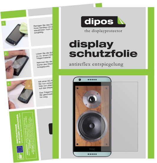 Matte Displayschutzfolie von dipos passend für HTC Desire 650, präziser Zuschnitt und blasenfrei montiert