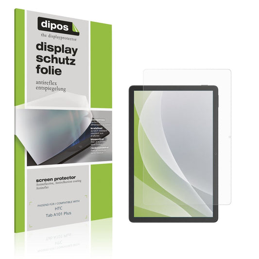Matte Displayschutzfolie von dipos passend für HTC Tab A101 Plus, präziser Zuschnitt und blasenfrei montiert