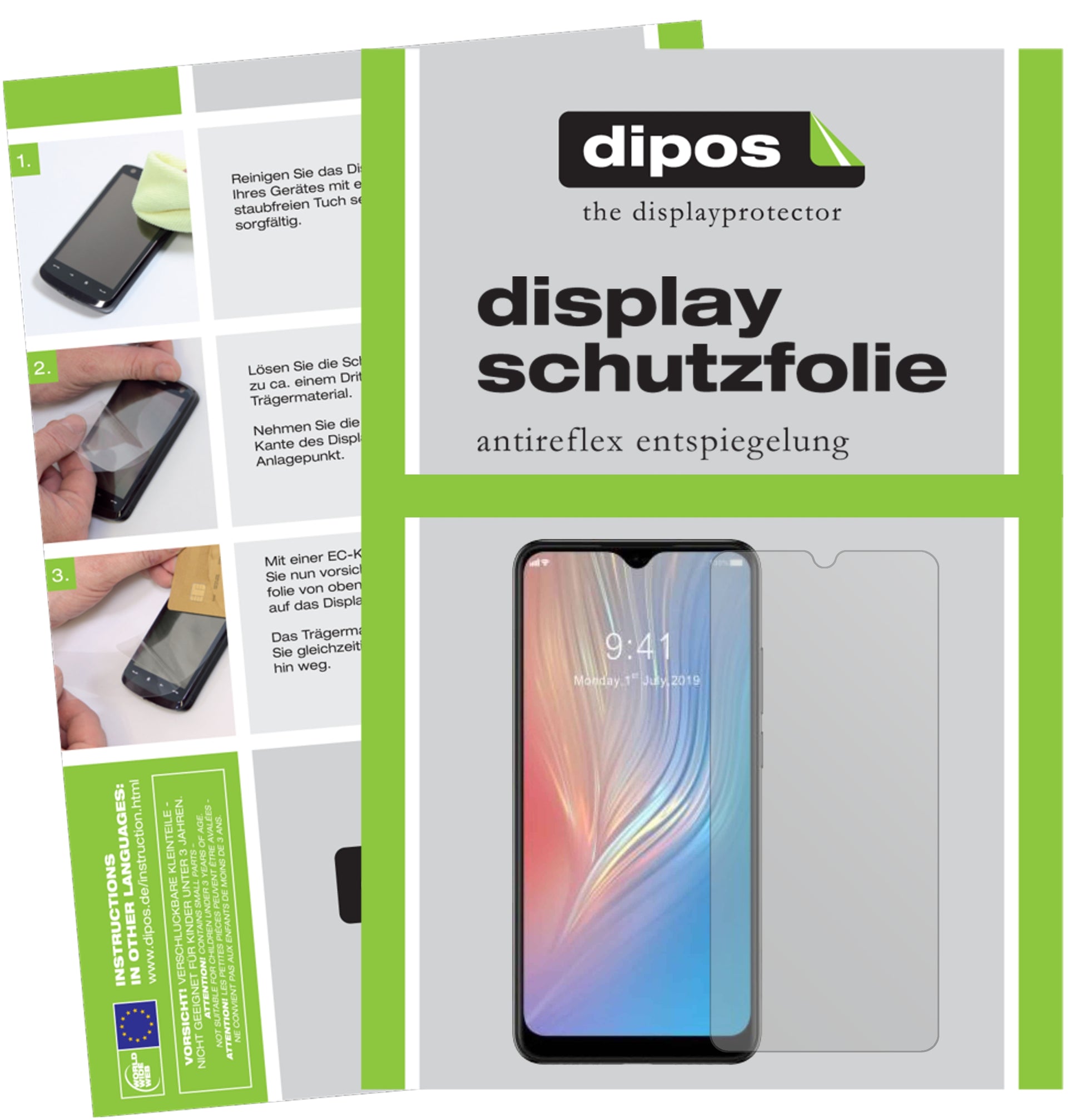 Matte Displayschutzfolie von dipos passend für HTC Wildfire X, präziser Zuschnitt und blasenfrei montiert