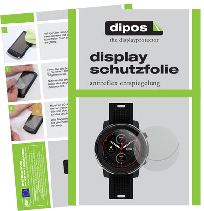 Matte Displayschutzfolie von dipos passend für Huami Amazfit Stratos 3, präziser Zuschnitt und blasenfrei montiert