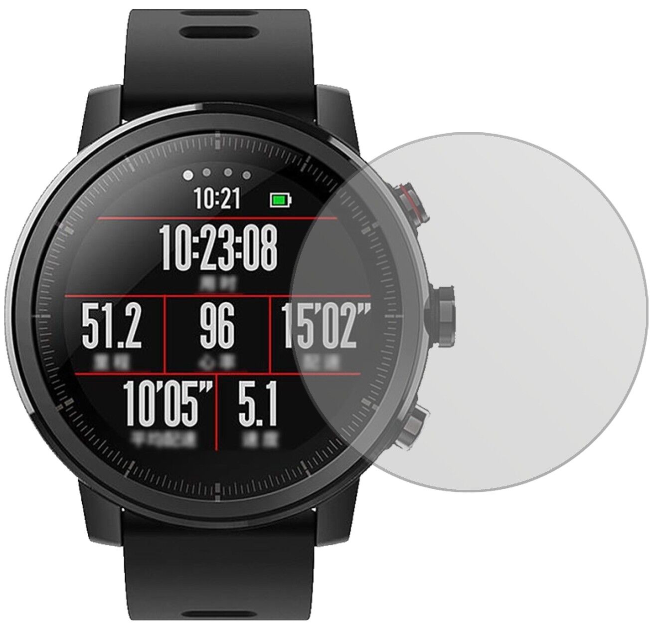 Matte Displayschutzfolie von dipos passend für Huami Amazfit Stratos, präziser Zuschnitt und blasenfrei montiert