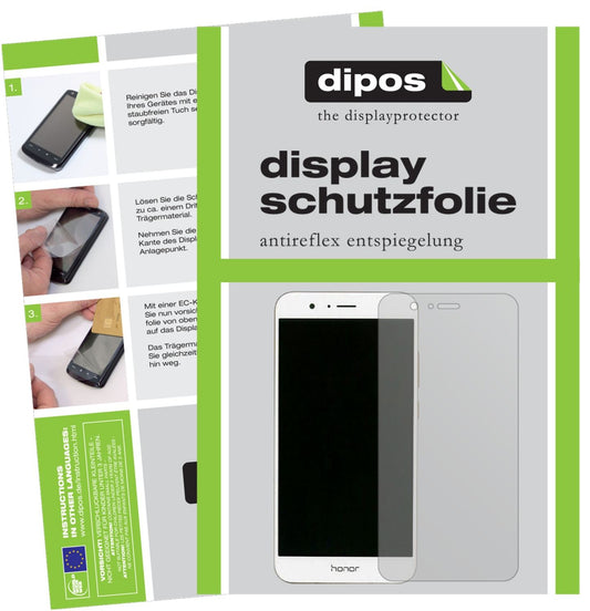 Matte Displayschutzfolie von dipos passend für Huawei Honor V9, präziser Zuschnitt und blasenfrei montiert