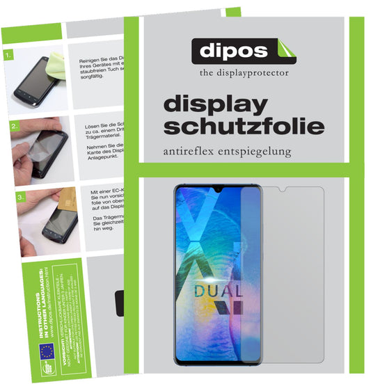 Matte Displayschutzfolie von dipos passend für Huawei Mate 20 X 5G, präziser Zuschnitt und blasenfrei montiert