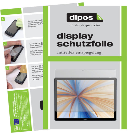Matte Displayschutzfolie von dipos passend für Huawei MateBook E (2019), präziser Zuschnitt und blasenfrei montiert