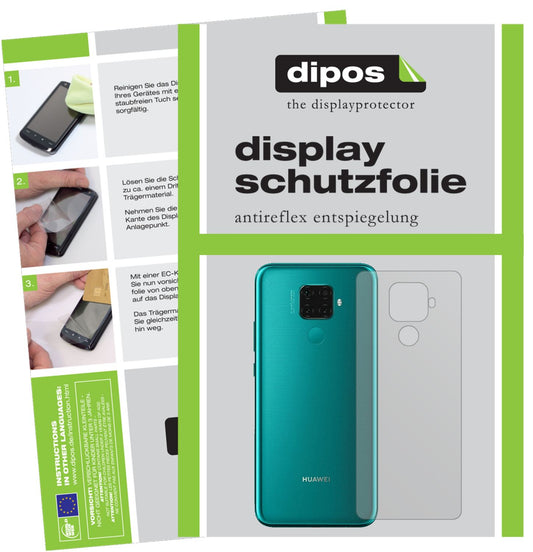 Matte Displayschutzfolie von dipos passend für Huawei nova 5z Rückseite, präziser Zuschnitt und blasenfrei montiert