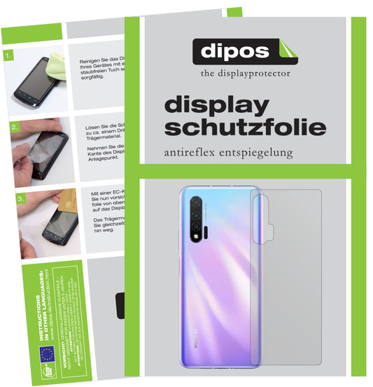 Matte Displayschutzfolie von dipos passend für Huawei nova 6 Rückseite, präziser Zuschnitt und blasenfrei montiert
