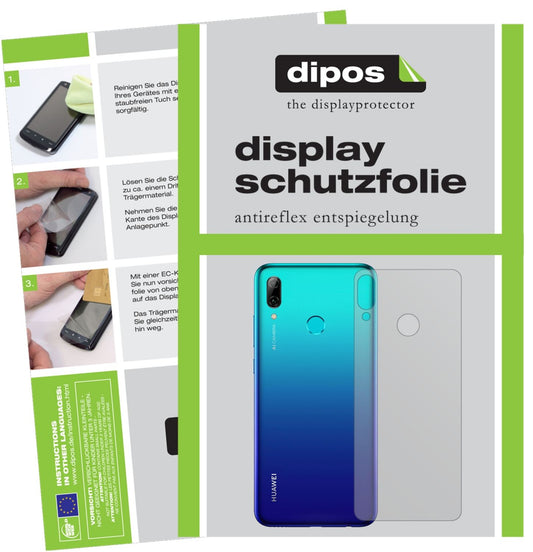 Matte Displayschutzfolie von dipos passend für Huawei P Smart (2019) Rückseite, präziser Zuschnitt und blasenfrei montiert