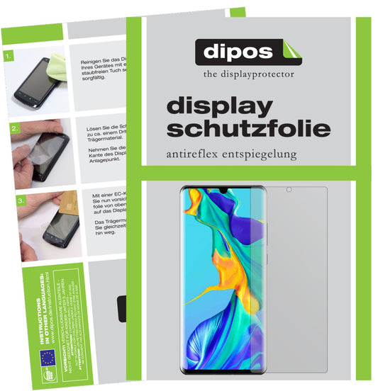 Matte Displayschutzfolie von dipos passend für Huawei P30 Pro (2020), präziser Zuschnitt und blasenfrei montiert