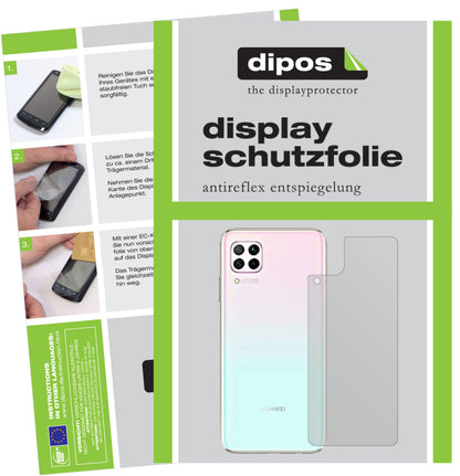 Matte Displayschutzfolie von dipos passend für Huawei P40 Lite Rückseite, präziser Zuschnitt und blasenfrei montiert