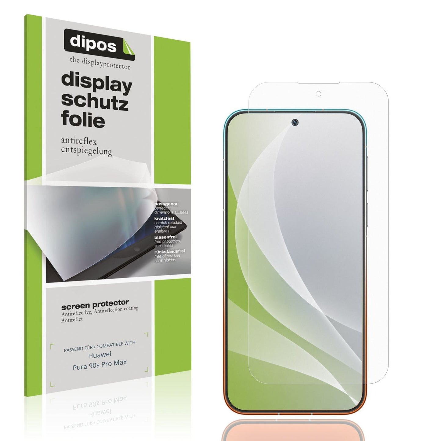 Matte Displayschutzfolie von dipos passend für Huawei Pura 90s Pro Max, präziser Zuschnitt und blasenfrei montiert