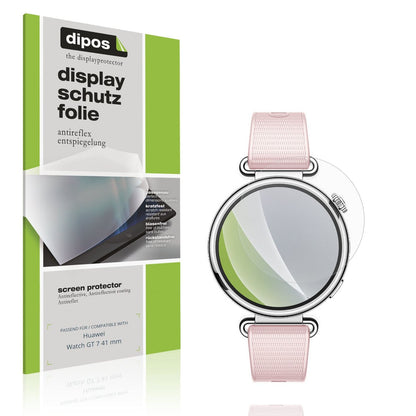 Matte Displayschutzfolie von dipos passend für Huawei Watch GT 7 41 mm, präziser Zuschnitt und blasenfrei montiert