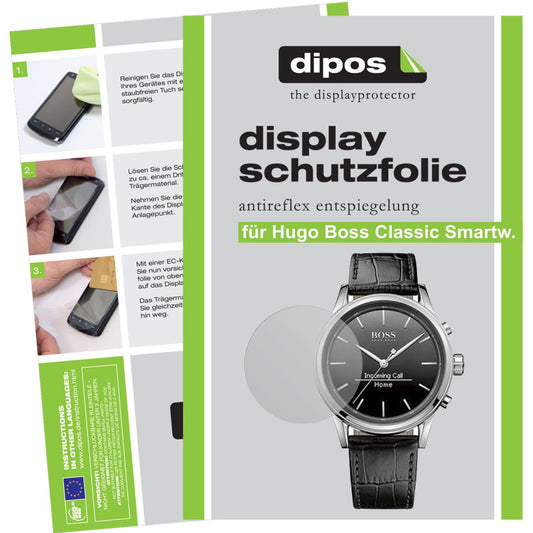 Matte Displayschutzfolie von dipos passend für Hugo Boss Classic Smartwatch, präziser Zuschnitt und blasenfrei montiert